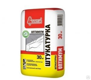 Штукатурка Оптимум гипс/цемент (белая) 30 кг, Старатели
