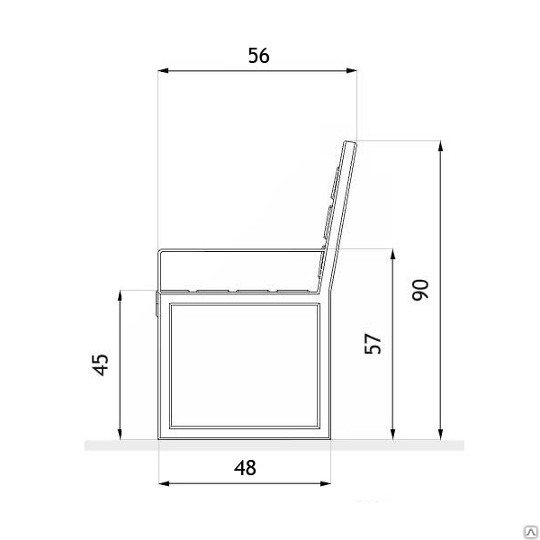 Чертеж скамейки со спинкой из металла