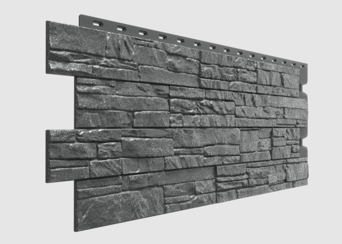 Фасадная панель 0.45х1.17 м, s= 23 мм, под камень, Цвет: малахитовый
