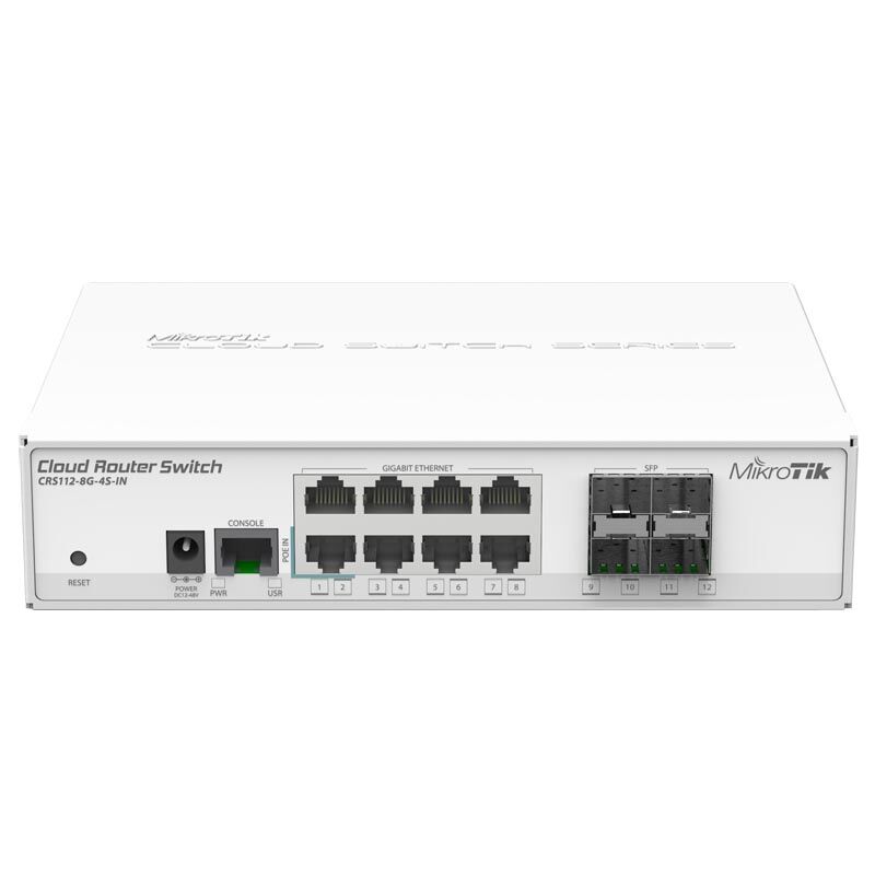 CRS112-8G-4S-IN, Коммутатор Mikrotik Cloud Router Switch 112-8G-4S-IN Smart 12-ports