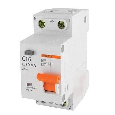 Автоматический выключатель дифференциального тока АВДТ-32 2P C 16А/30мА