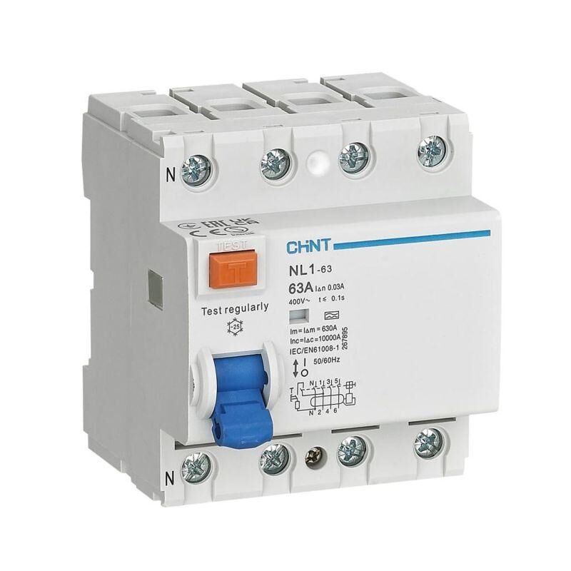 Выключатель дифференциального тока (УЗО) 4п 100 А 300мА тип AC 10кА NL1-100 S (R) CHINT 200425