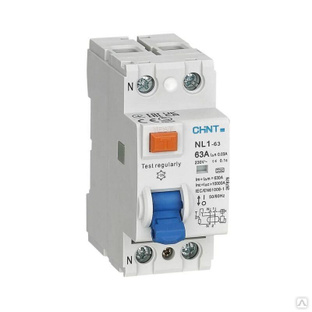 Выключатель дифференциального тока (УЗО) 2п 63 А 30мА тип AC 6кА NL1-63 (R) CHINT 200214 