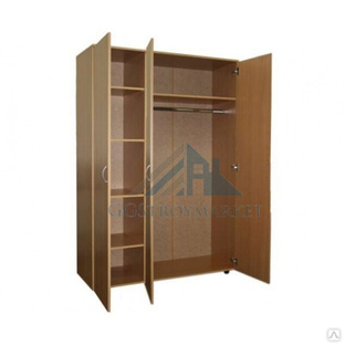 Шкаф для одежды 3-створчатый комбинированный в раздевалку 1200х520х1800 мм "Бук бавария" 