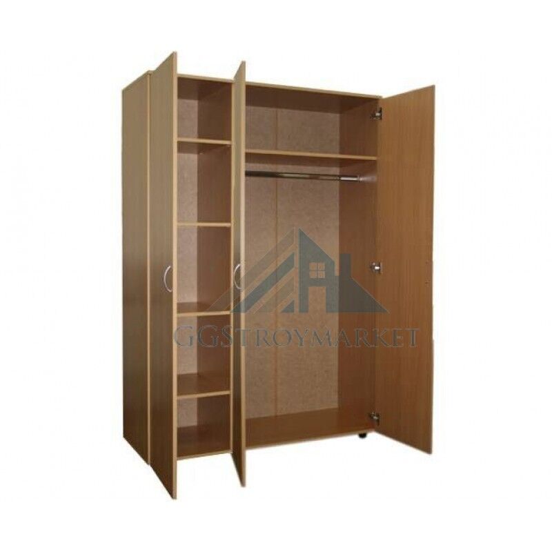 Шкаф для одежды в офис 3-створчатый комбинированный 1200х520х1800 мм "Бук бавария"
