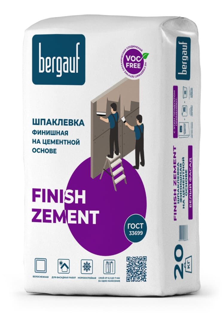 Bergauf Finish Zement 20 кг Финишная шпаклевка на цементной основе