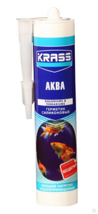 Герметик KRASS силиконовый для аквариумов бесцветный 300мл #1