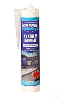 Герметик силиконовый для кухни и ванны бесцветный KRASS 300мл #1