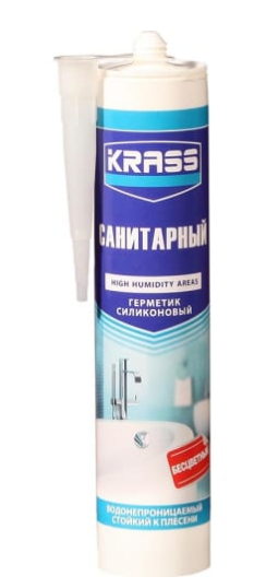 Герметик KRASS силиконовый санитарный бесцветный 300мл