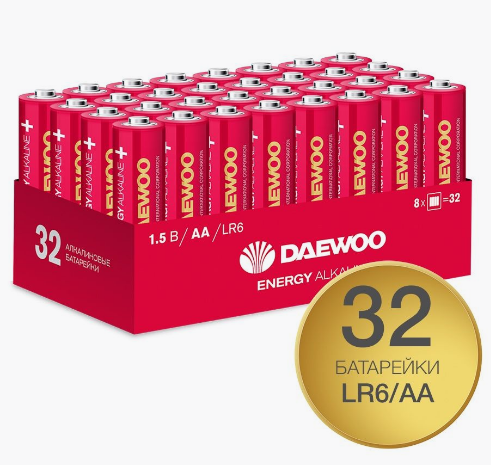 Батарейка Daewoo LR06 Pack-32шт. пальчиковая