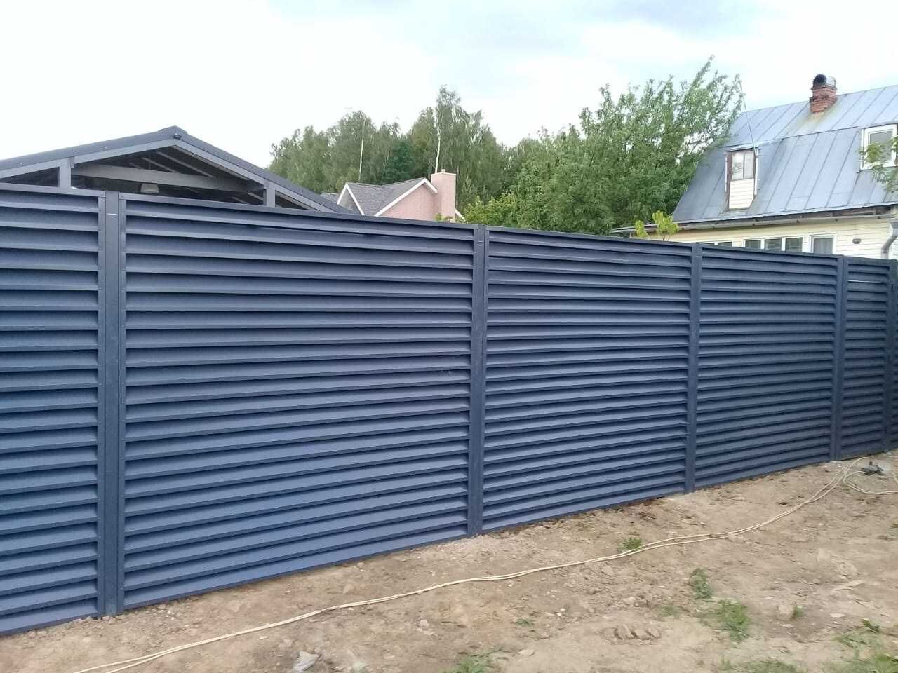Забор жалюзи, серый