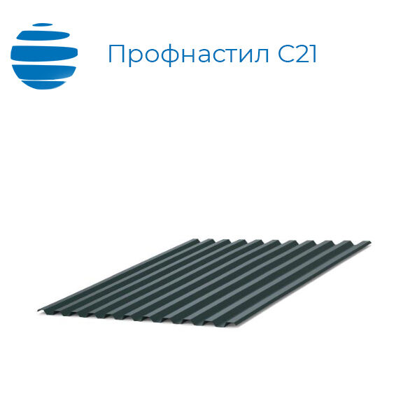 Профнастил (профлист) С21 (С 21) | 1000 (1051) | 0.9 мм | полимерное покрытие
