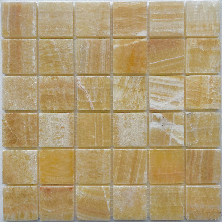 Мозаика из оникса PIX307 Pixmosaic PIX 307 Honey onyx полированная желтая