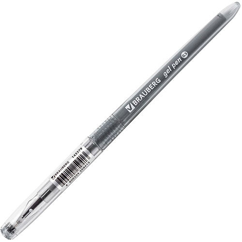 Ручка гелевая Brauberg DIAMOND черная КОМПЛЕКТ 12 штук линия 25 мм (880205)