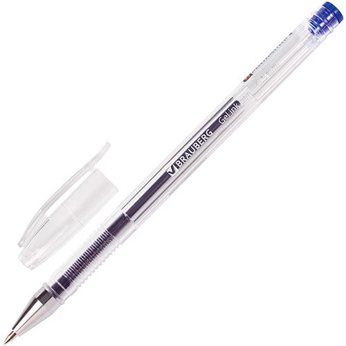 Ручка гелевая Brauberg Jet синяя КОМПЛЕКТ 12 штук линия письма 35 мм (880207)