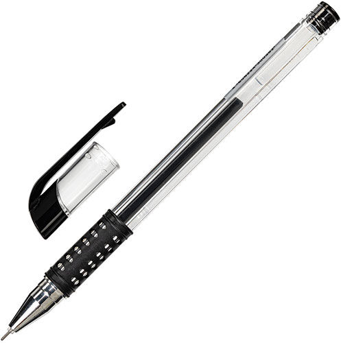 Ручка гелевая Staff Basic Needle GP-679 черная комплект 12 штук 0.35 мм (880418)