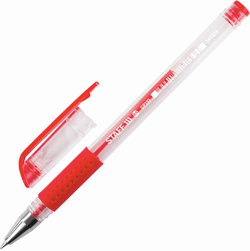Ручка гелевая Staff EVERYDAY GP-193 красная выгодный комплект 12 штук линия 0.35 мм (880734)