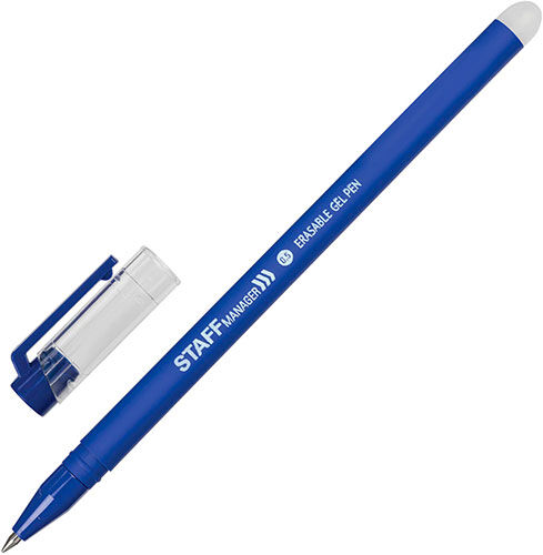 Ручка стираемая гелевая Staff ERASE синяя выгодный комплект 12 штук линия 0.35 мм (880735)