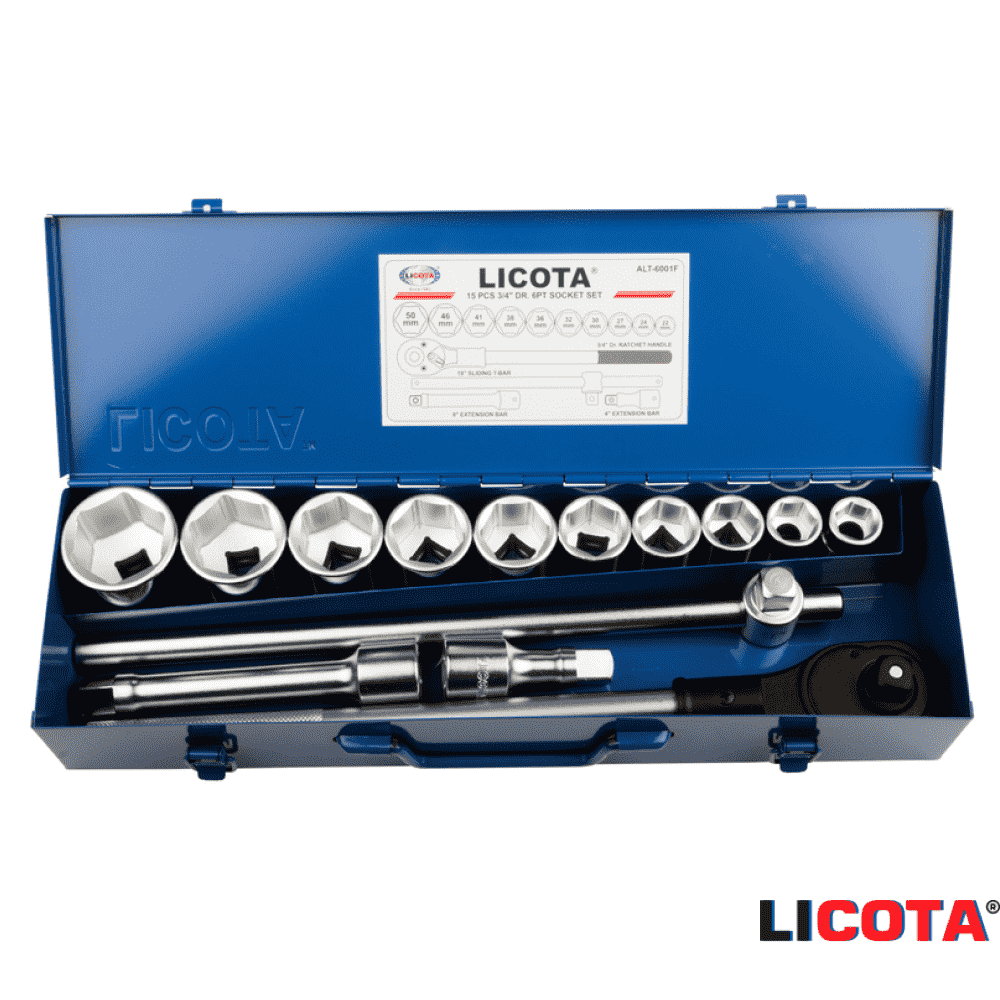 Набор инструмента 3/4" "LICOTA" 15 предм. 22-50 мм в метал. ящике