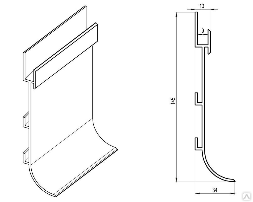 Плинтус напольный для завода линолеума купить за 1 000 руб./п.м. в ...