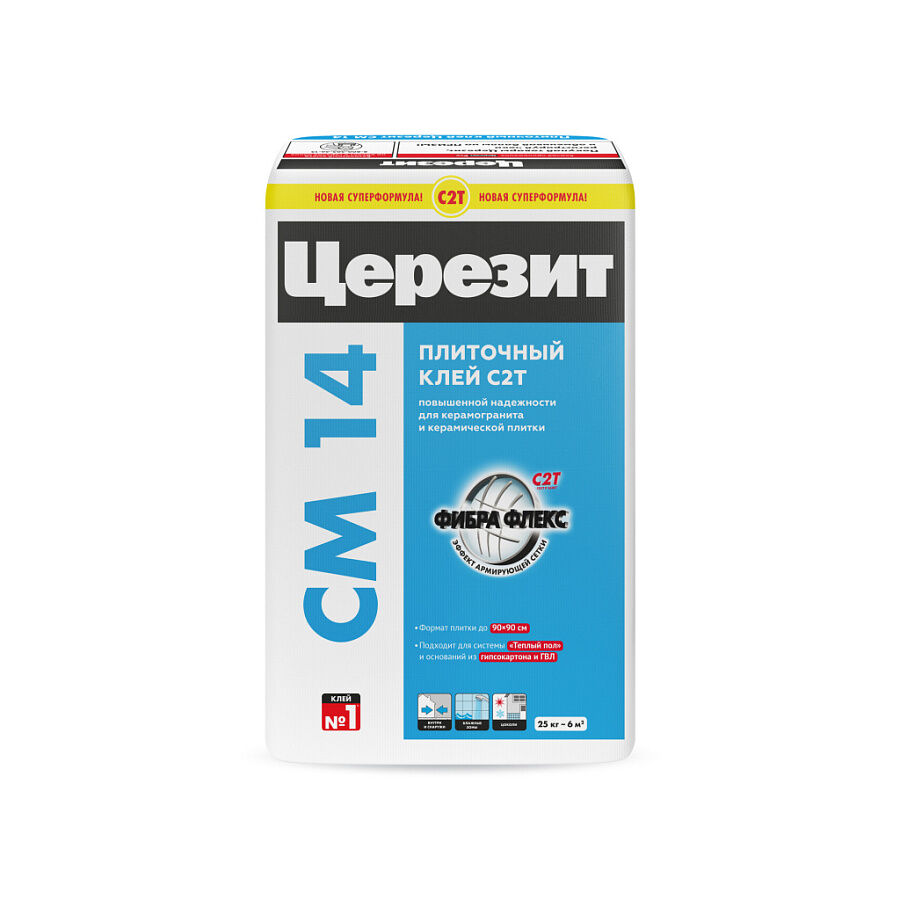 Клей плиточный Ceresit СМ-14 Exstra 25 кг цементный для внутренних и наружных работ