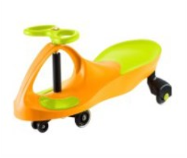 Машинка детская с полиуретановыми колесами салатово-оранжевая БИБИКАР