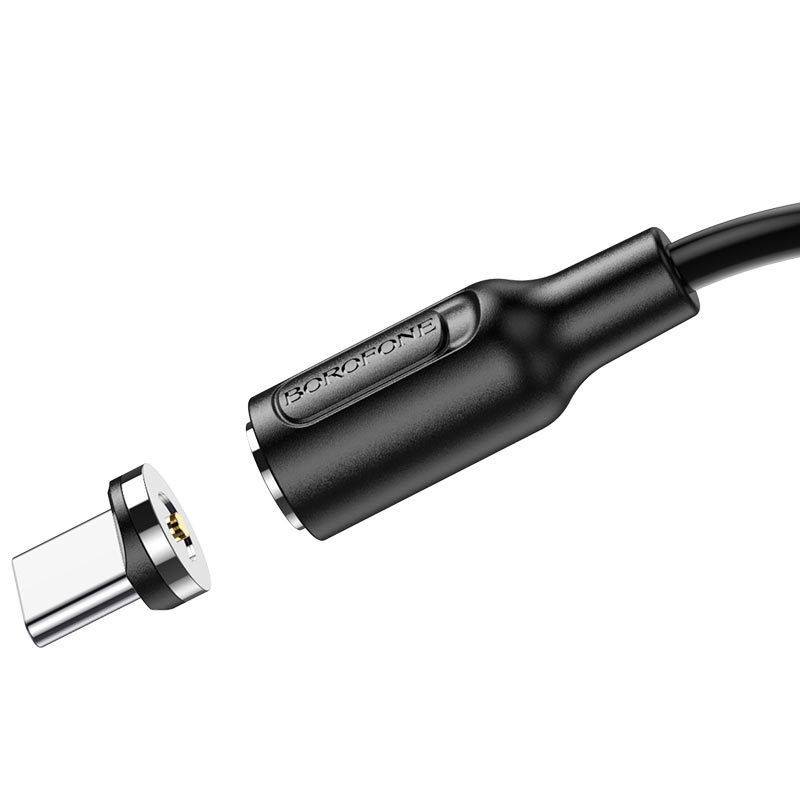 USB кабель шт.USB (A) - шт.Type-C "BoroFone" BX41, магнитный, 3.0A,1м, черный 4
