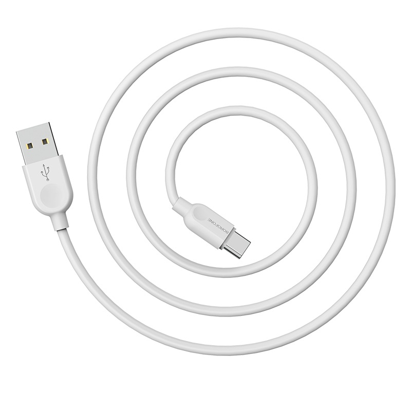 USB кабель шт.USB (A) - шт.Type-C "Borofone" BX14 (белый) 3A, 1м 1