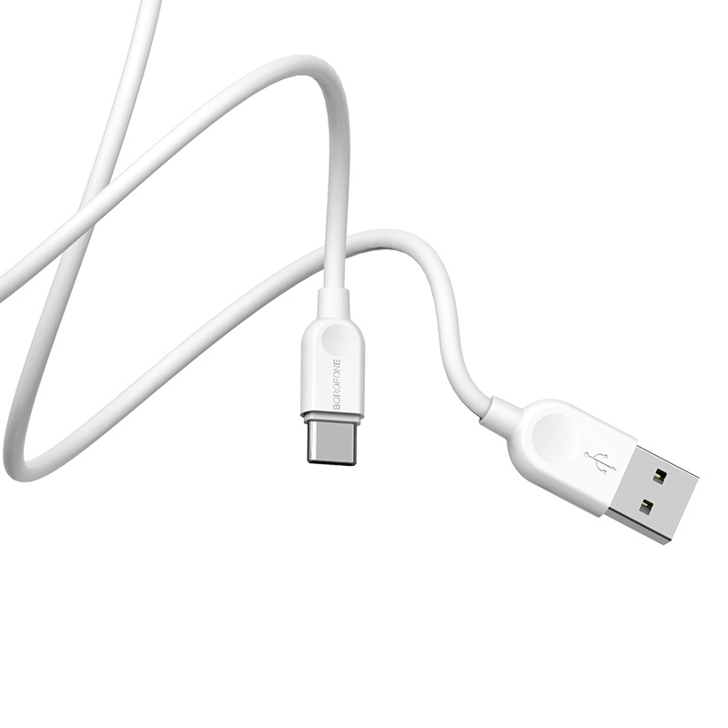 USB кабель шт.USB (A) - шт.Type-C "Borofone" BX14 (белый) 3A, 1м 6