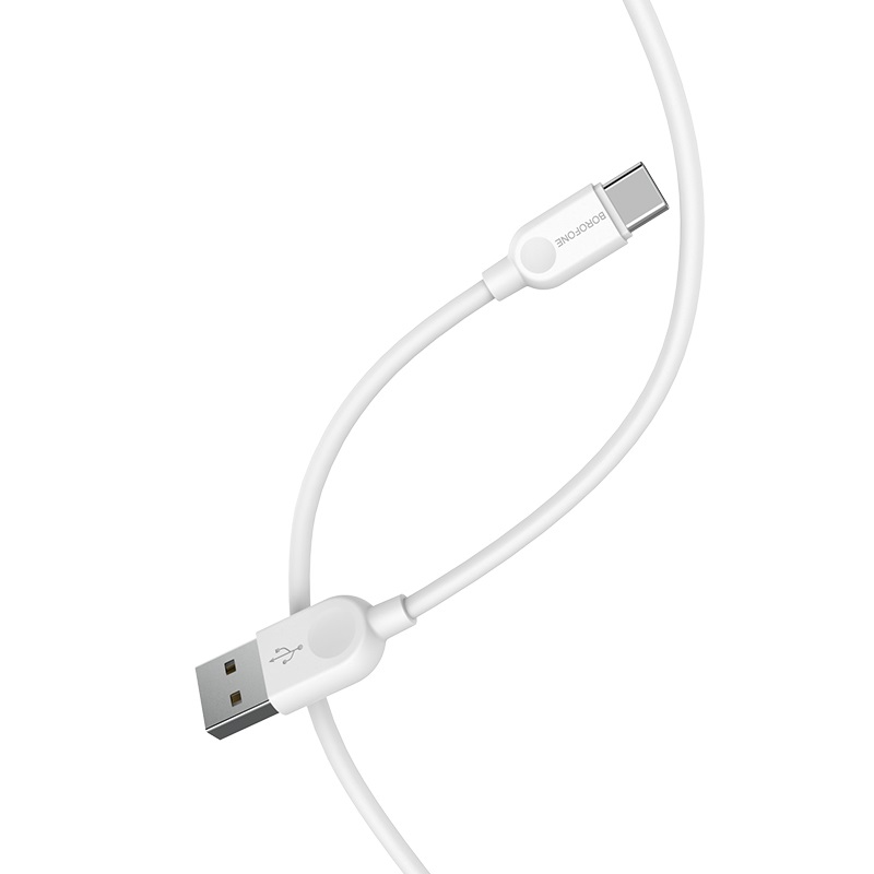 USB кабель шт.USB (A) - шт.Type-C "Borofone" BX14 (белый) 3A, 1м 7