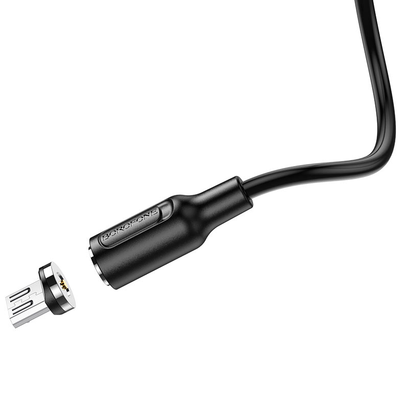 USB кабель для зарядки micro USB "BoroFone" BX41, магнитный, 2.4A 1,0м, черный 5