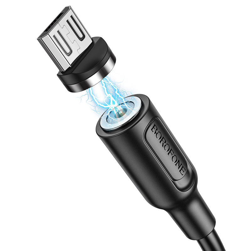 USB кабель для зарядки micro USB "BoroFone" BX41, магнитный, 2.4A 1,0м, черный 6