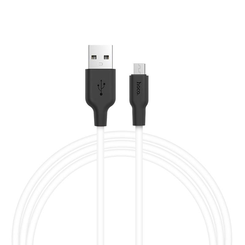 USB кабель для зарядки micro USB "Hoco" X21 (особо прочный, белый) 2.1A, 1м