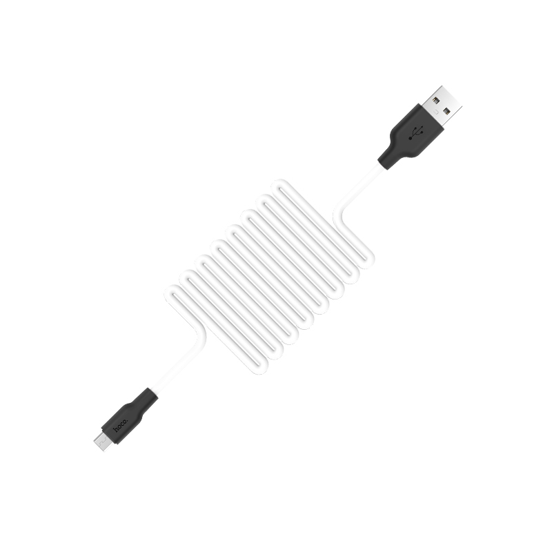 USB кабель для зарядки micro USB "Hoco" X21 (особо прочный, белый) 2.1A, 1м 4