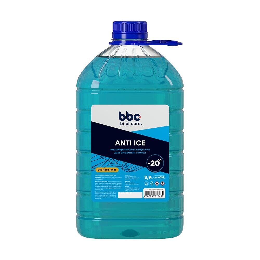 Жидкость стеклоомывающая зимняя -20°С, 3,9 л (4 шт) bi bi care