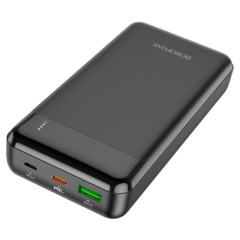Портативный аккумулятор 20000 mAh "BoroFone" BJ19A 1гн.USB 3,0A+PD QC3.0, черный 1