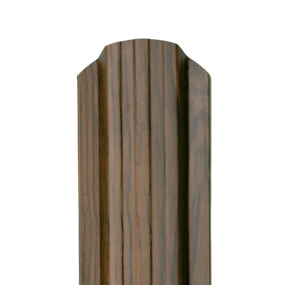 Металлический штакетник Норма 95 мм цвет Мореный дуб матовый двухсторонний