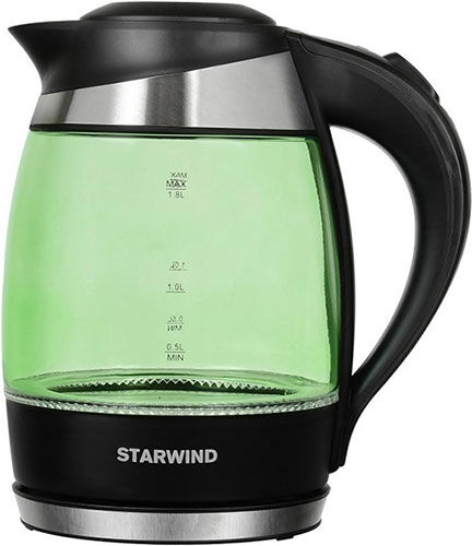 Чайник электрический Starwind SKG2213 1.8 л. зеленый/черный