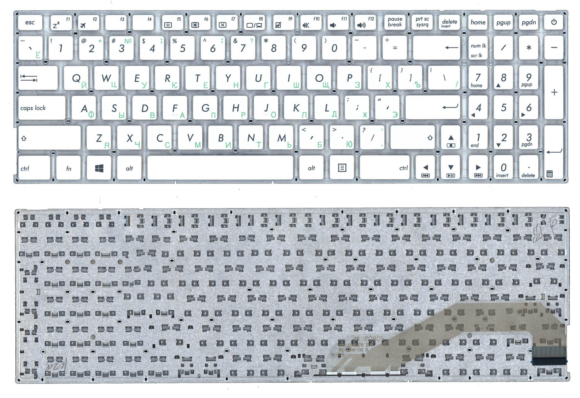 Клавиатура для Asus X540Y Белая p/n: 0KNB0-610TRU00, 0KNB0-610TUS00, 13NB0B01AP0301, 15K930947950Q