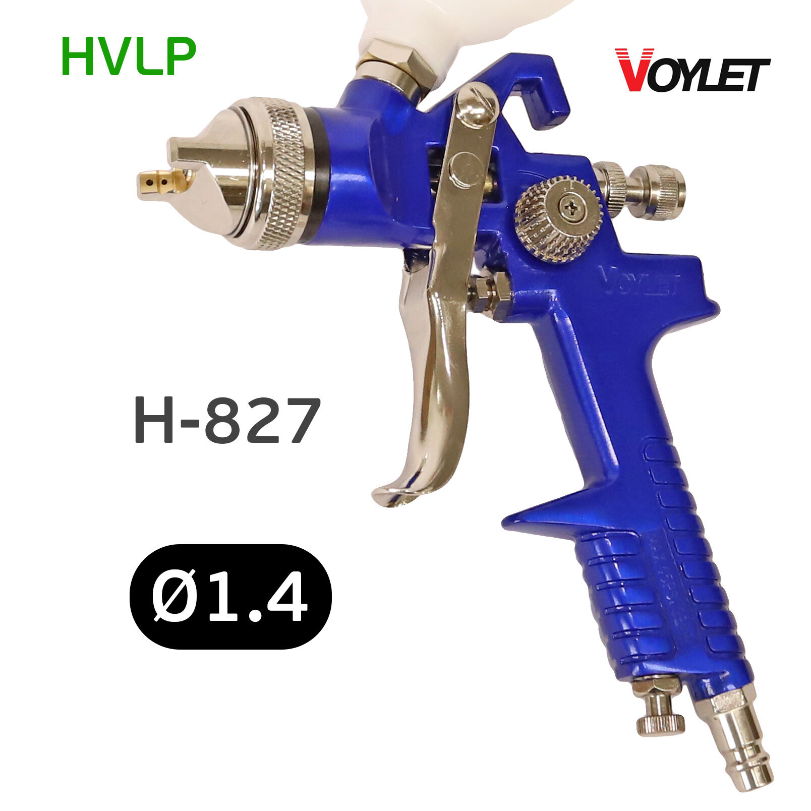 Краскопульт Voylet H-827 HVLP 1,4мм универсальный, верхний бачок