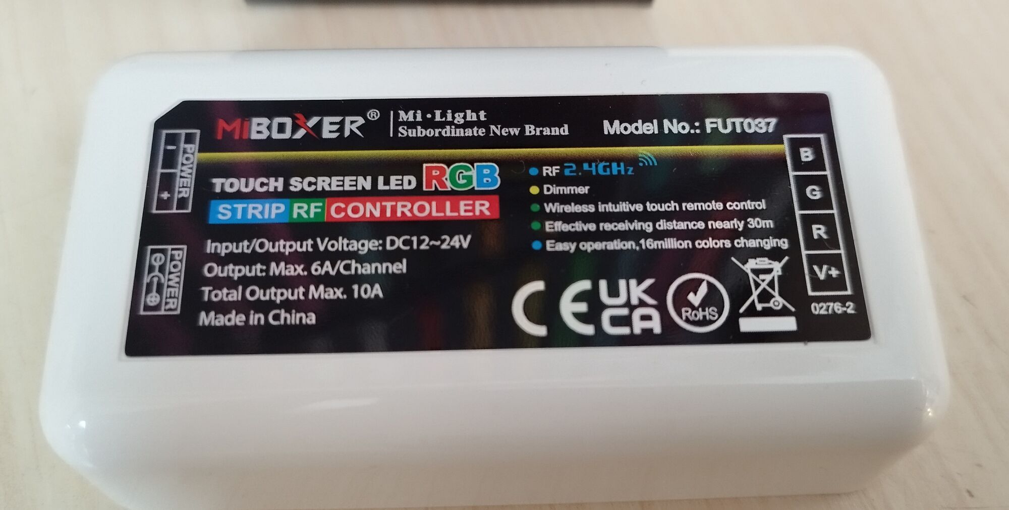 Контроллер FUT037 RGB 4 zone 12/24V MiBOXER Mi-Light 2