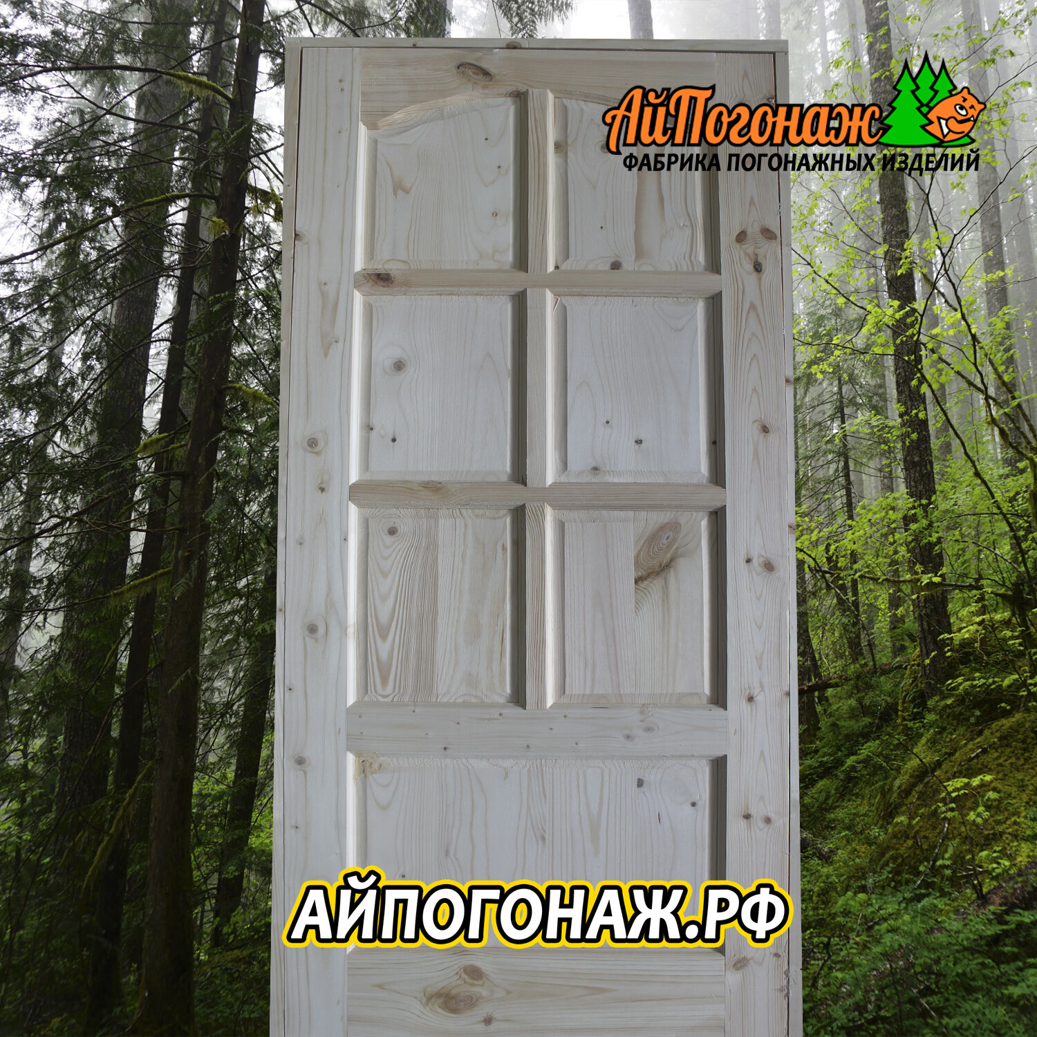 Дверь деревянная филенчатая глухая АРКА 2000х700х80 мм, сосна (полотно+короб)