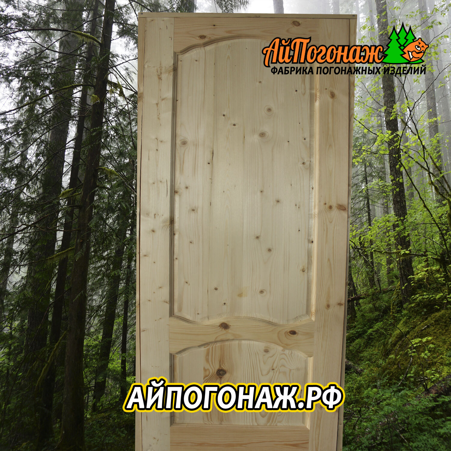 Дверь деревянная глухая щитовая 2000х700х80 мм, сосна (полотно+короб)