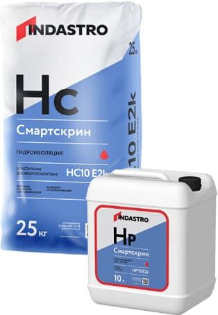 Гидроизоляция Смартскрин HC10 E2k Индастро эластичная (жидкий компонент), 10 кг