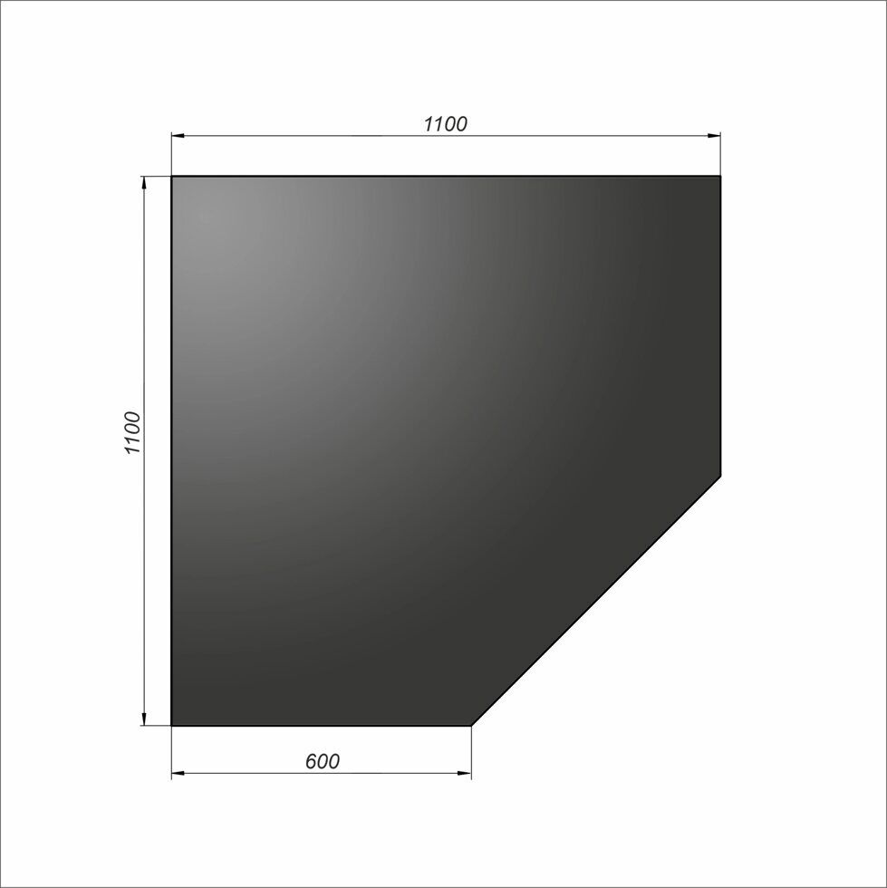 Лист напольный угловой, 2мм, черный 1100*1100*2 (Везувий) Огнеупорные материалы и изделия 2