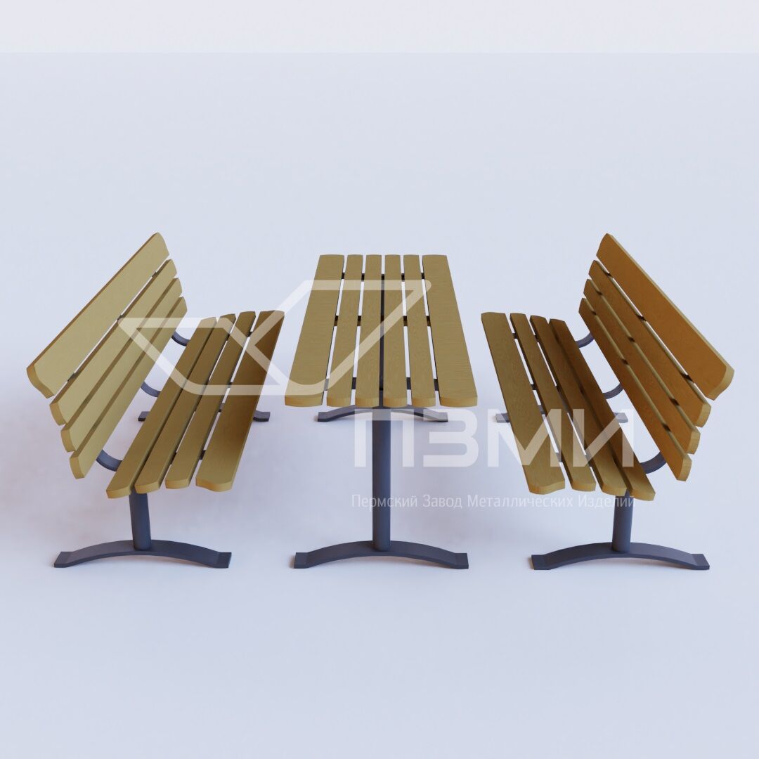 Стол с двумя скамейками 1800x2180x780 мм