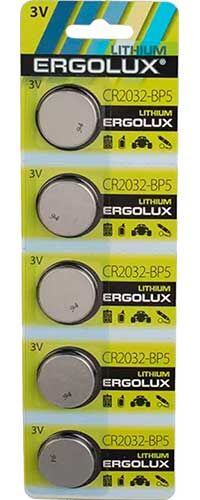 Батарейки Ergolux Lithium CR2025-BP5 CR2025 150mAh (5шт) блистер