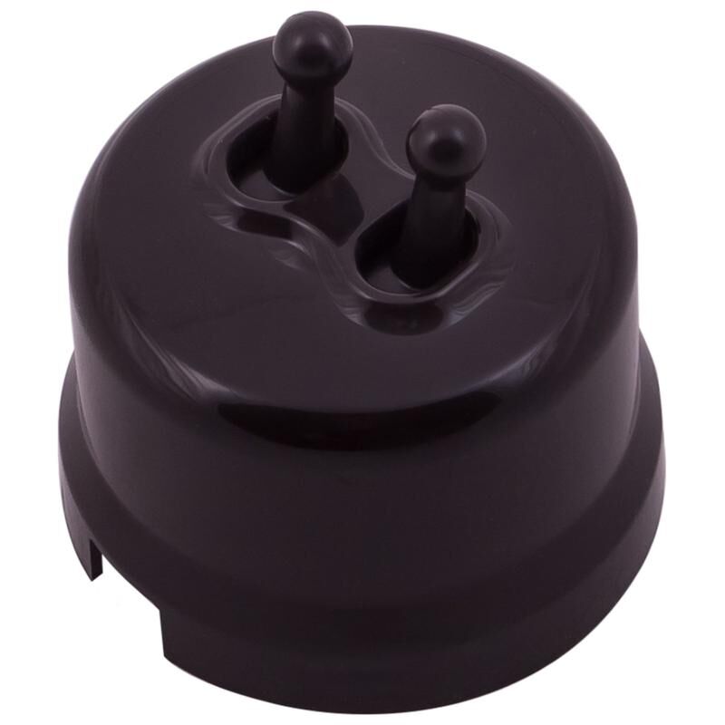 Выключатель 2-клавишный (тумблерный) пластик цвет коричневый Bironi B1-232-22
