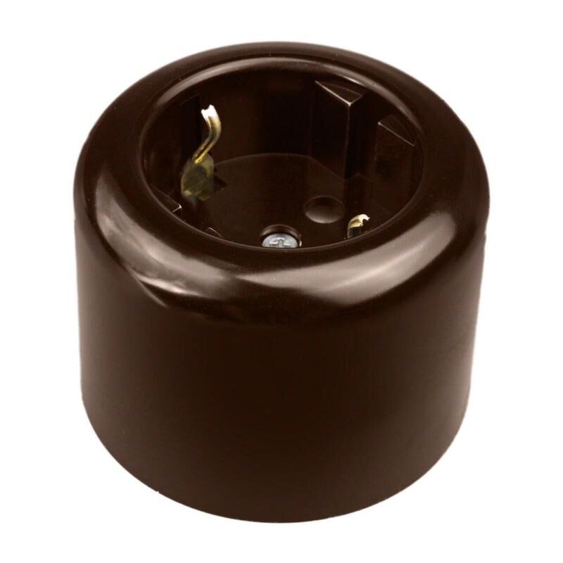 Розетка с заземляющим контактом R керамика цвет коричневый Bironi R1-101-02