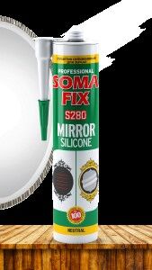 Клей (герметик) силиконовый для зеркал, 280мл, прозрачный, SOMA FIX